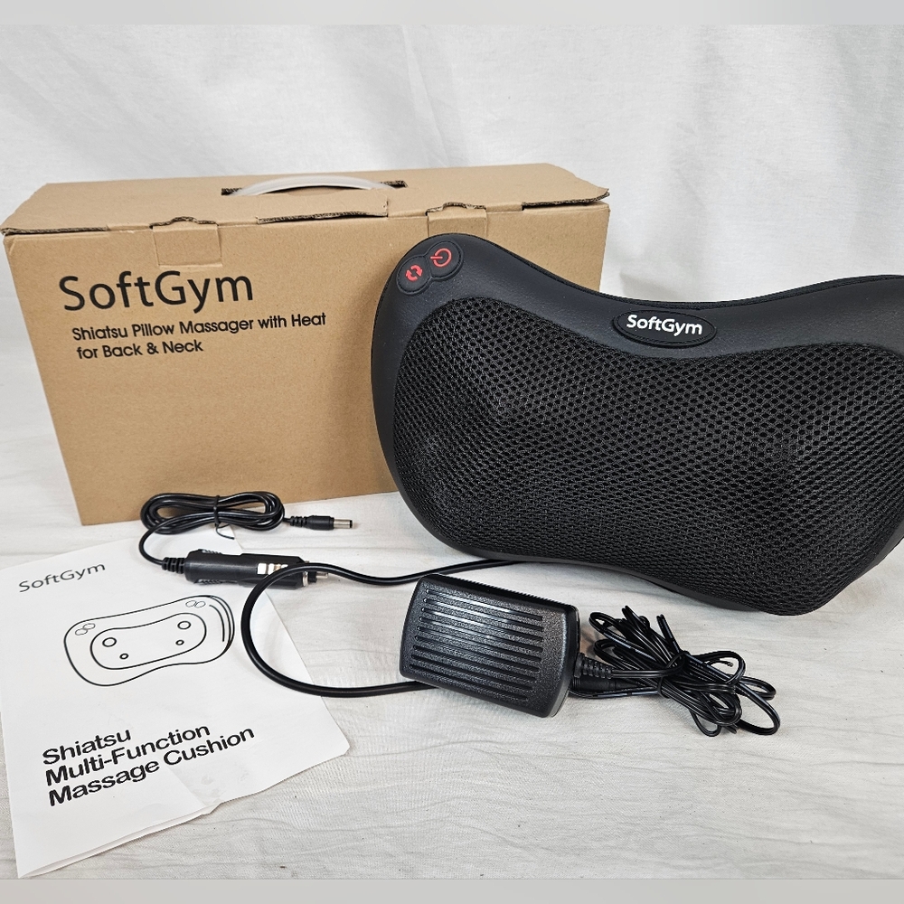 Softgym Shiatsu Multi Function Massage Cushion Pillow with Heat New Open‎ Box